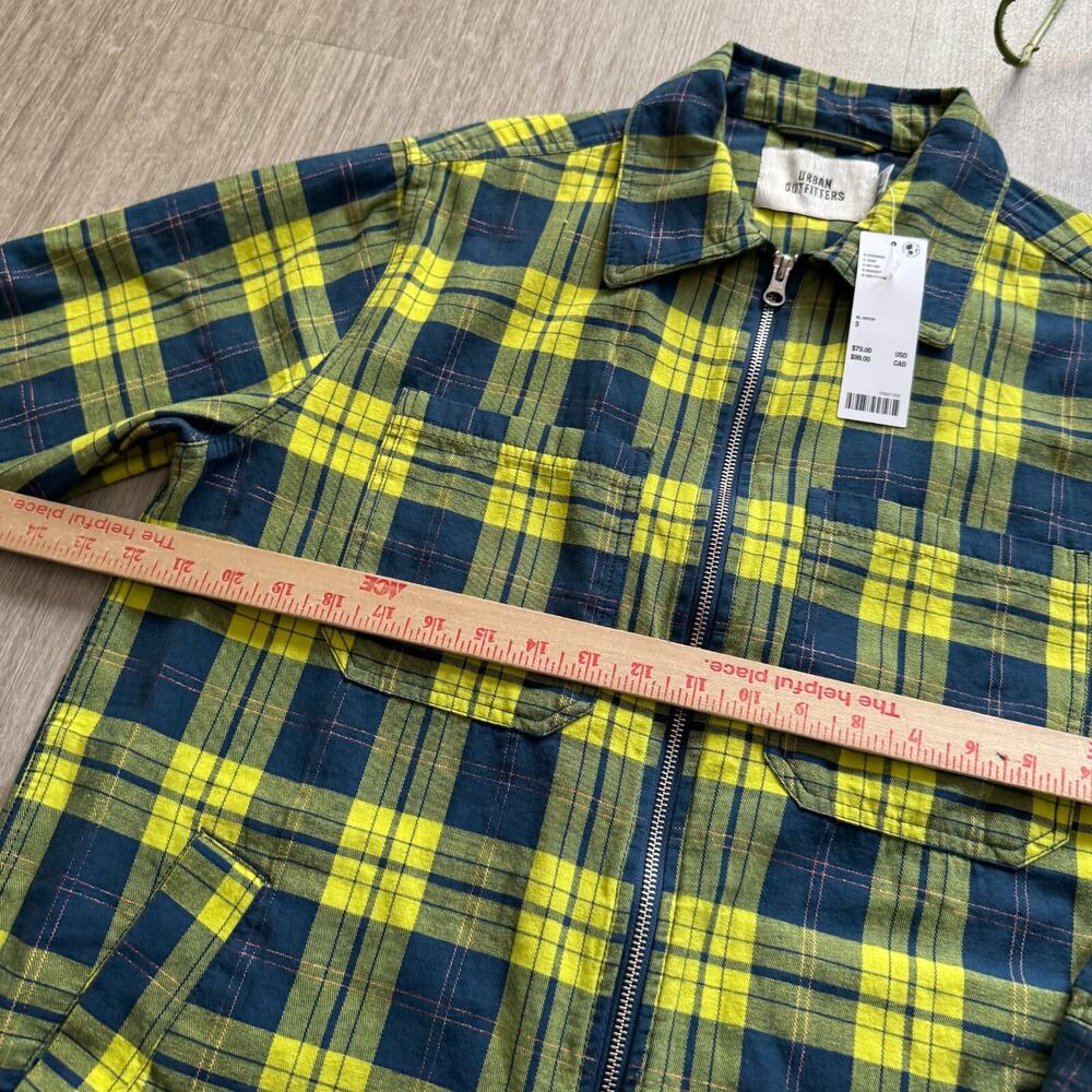 Urban Outfitters Twill Shimmer Shirt Jacket Oversized Mens S Zip Up NWT Flannel - Picture 4 of 8